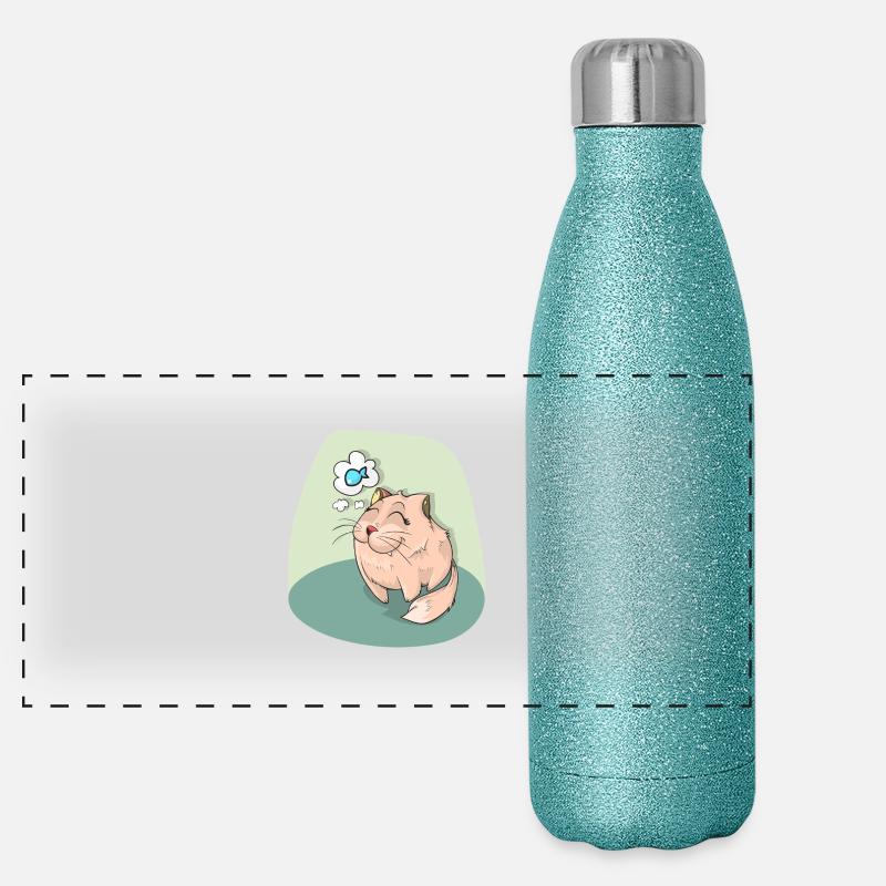 doux chat Gourde isotherme panoramique pailletée 500 ml