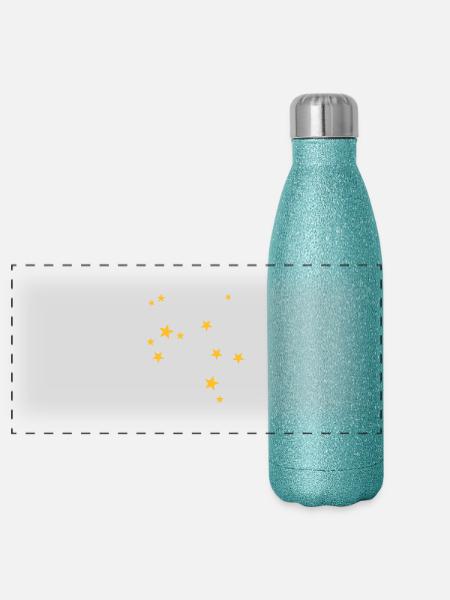 Starsign Sagittaire - Gourde isotherme panoramique pailletée 500 ml - paillettes bleues - Devant