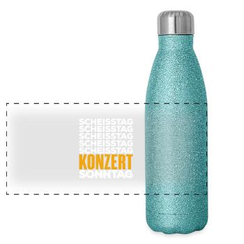 KONZERT - Scheisstag - Panorama Glitzer Isolierflasche 500 ml - Blau Glitzer - Vorne