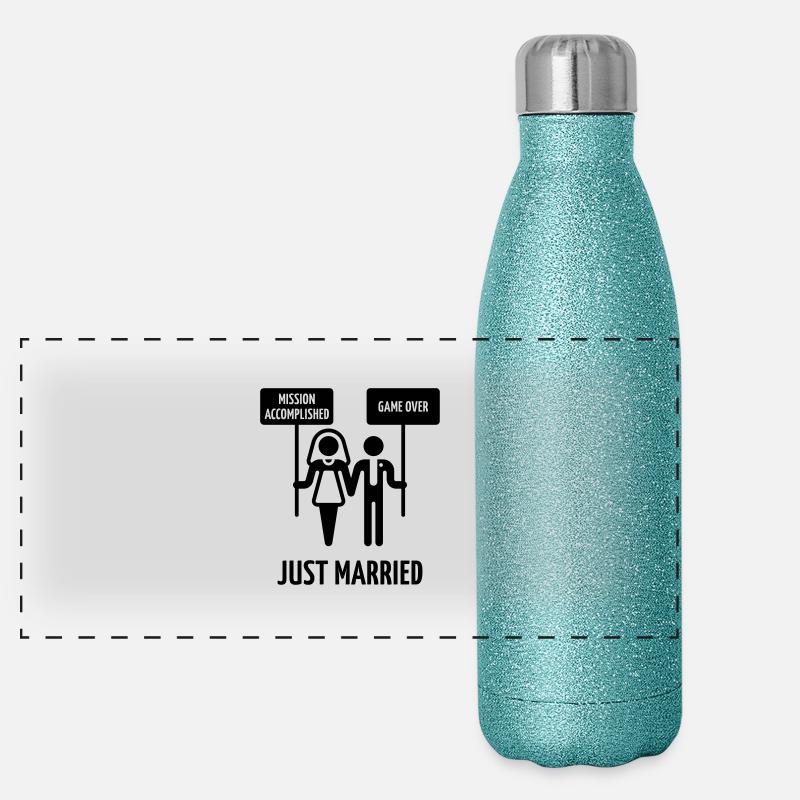 Just Married – Mission Accomplished – Game Over Panorama Glitzer Isolierflasche 500 ml