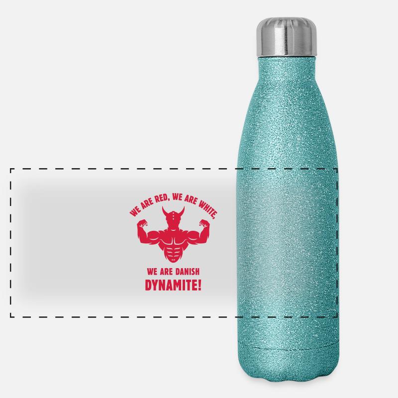 We Are Danish Dynamite! (Dänemark / Wikinger) Panorama Glitzer Isolierflasche 500 ml
