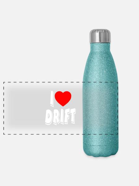Voiture - Gourde isotherme panoramique pailletée 500 ml - paillettes bleues - Devant