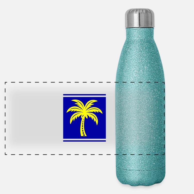 Icône de palmier Gourde isotherme panoramique pailletée 500 ml