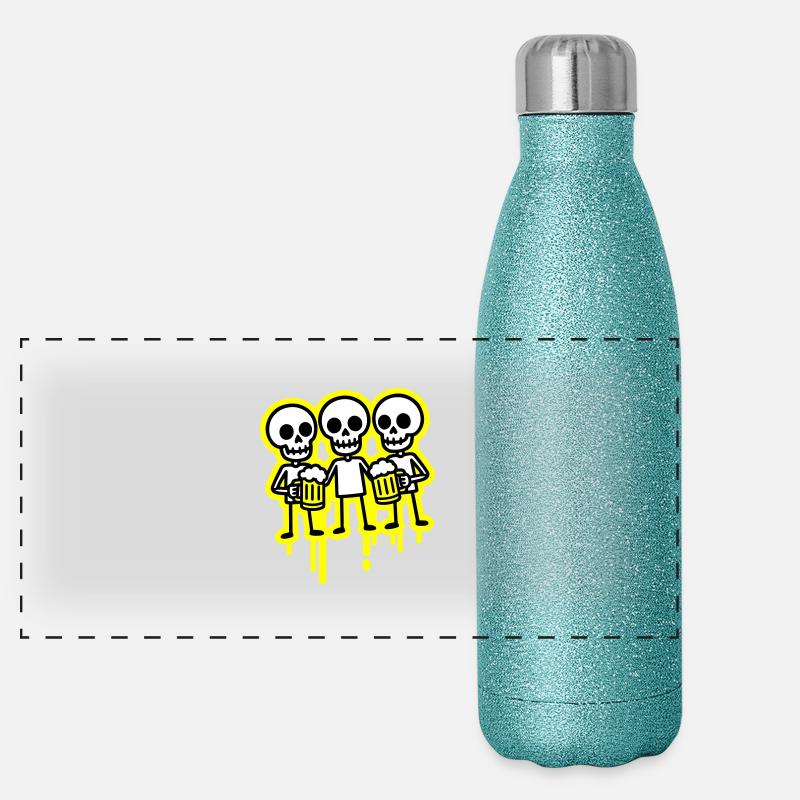 Party Crew Skeleton Bière Gourde isotherme panoramique pailletée 500 ml