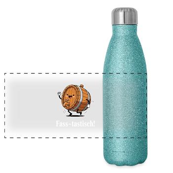 Barrel-tastic ! - Panoramic Glitter Thermal Bottle 500 ml - blue glitter - Front