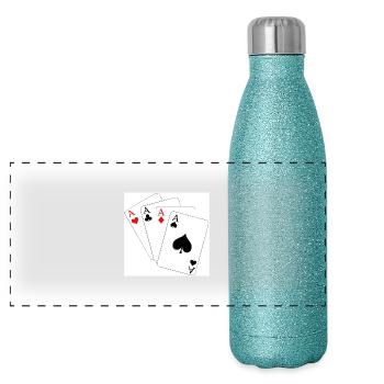 carré d as - Gourde isotherme panoramique pailletée 500 ml - paillettes bleues - Devant