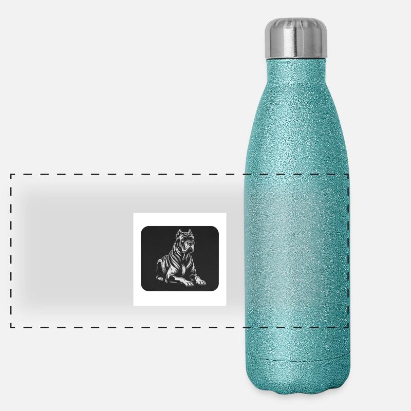 Canecorso - Panorama Glitzer Isolierflasche 500 ml - Blau Glitzer