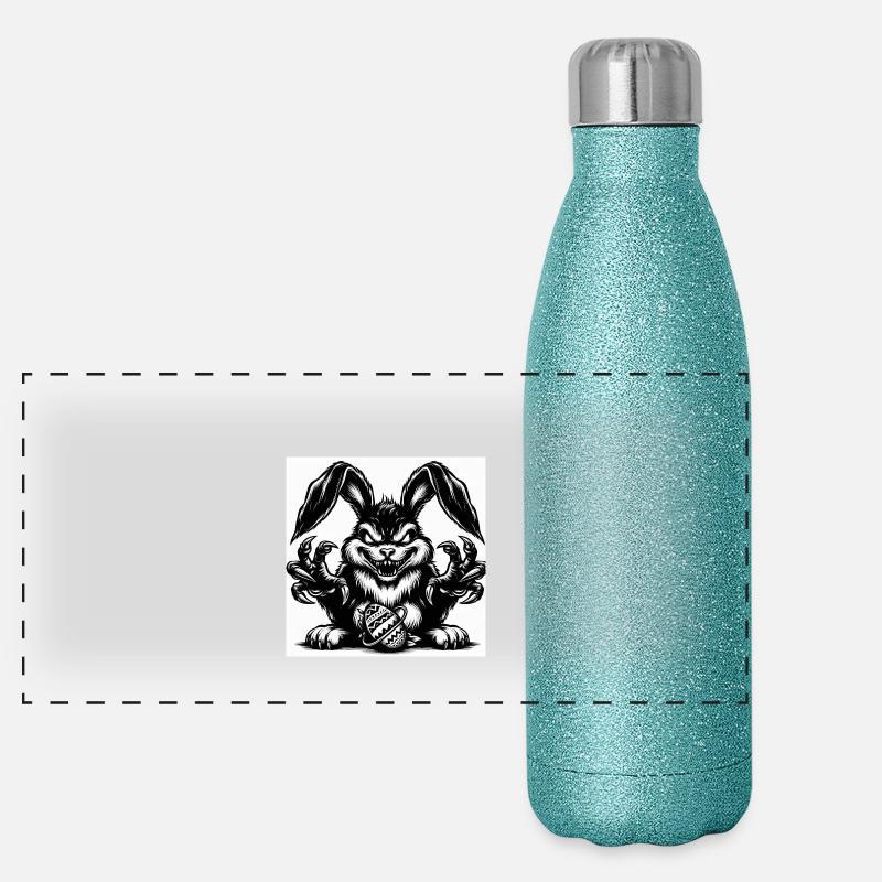 Ostern 4 - Panorama Glitzer Isolierflasche 500 ml - Blau Glitzer