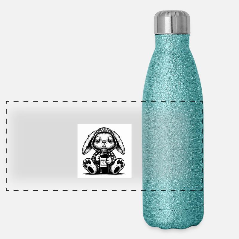 Ostern 9 - Panorama Glitzer Isolierflasche 500 ml - Blau Glitzer