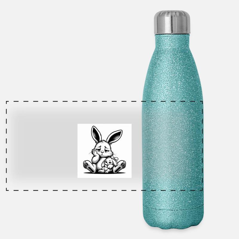 Ostern 10 - Panorama Glitzer Isolierflasche 500 ml - Blau Glitzer