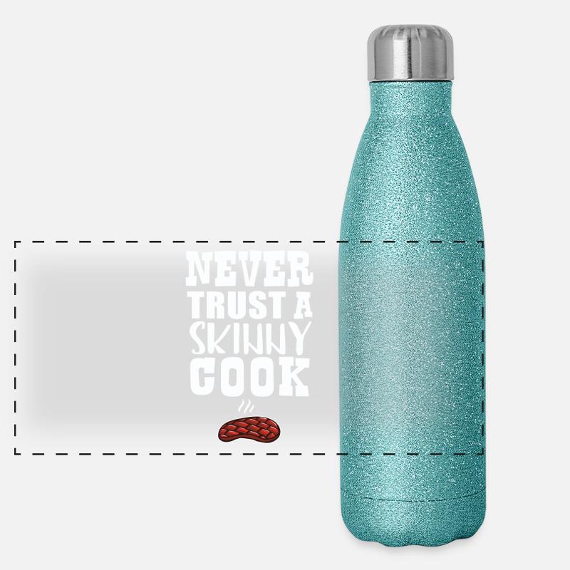 Funny cook gourmets present Christmas Panoramic Glitter Thermal Bottle 500 ml