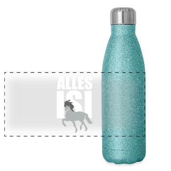 ALLES ISI - Panorama Glitzer Isolierflasche 500 ml - Blau Glitzer - Vorne