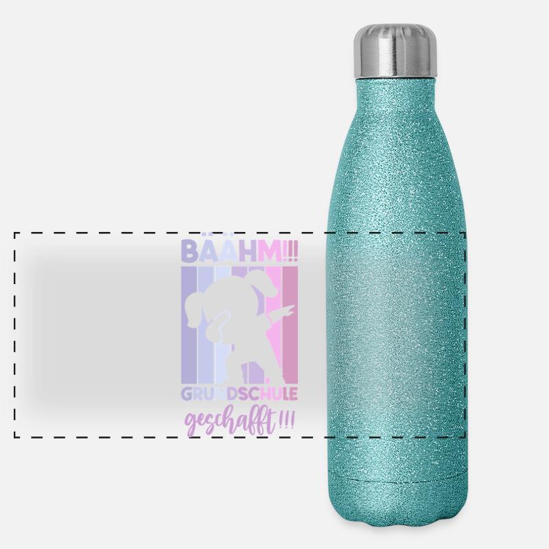 Grundschule Geschafft 2026 Mädchen Bääm Abschluss  Panorama Glitzer Isolierflasche 500 ml