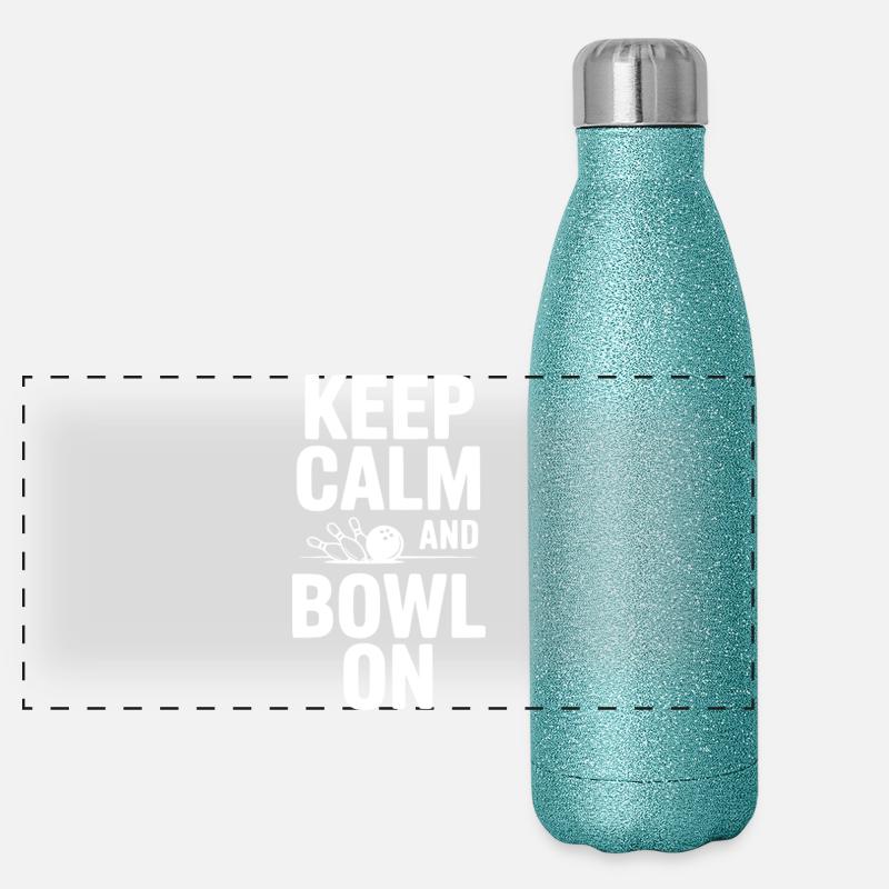 Keep Calm and Bowl On Panoramic Glitter Thermal Bottle 500 ml