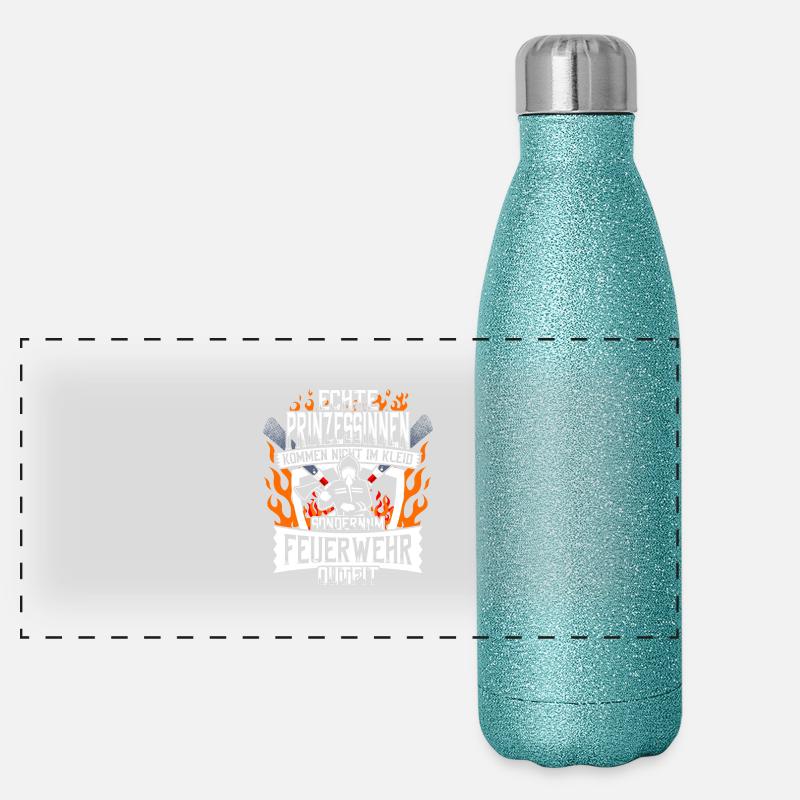 Feuerwehrfrauen Prinzessinnen Feuerwehr Panorama Glitzer Isolierflasche 500 ml