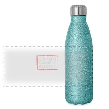 Board Games - Board Game addict - Panoramic Glitter Thermal Bottle 500 ml - blue glitter - Front
