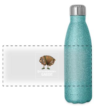 Pressez les commodes en vous amusant ! - Gourde isotherme panoramique pailletée 500 ml - paillettes bleues - Devant