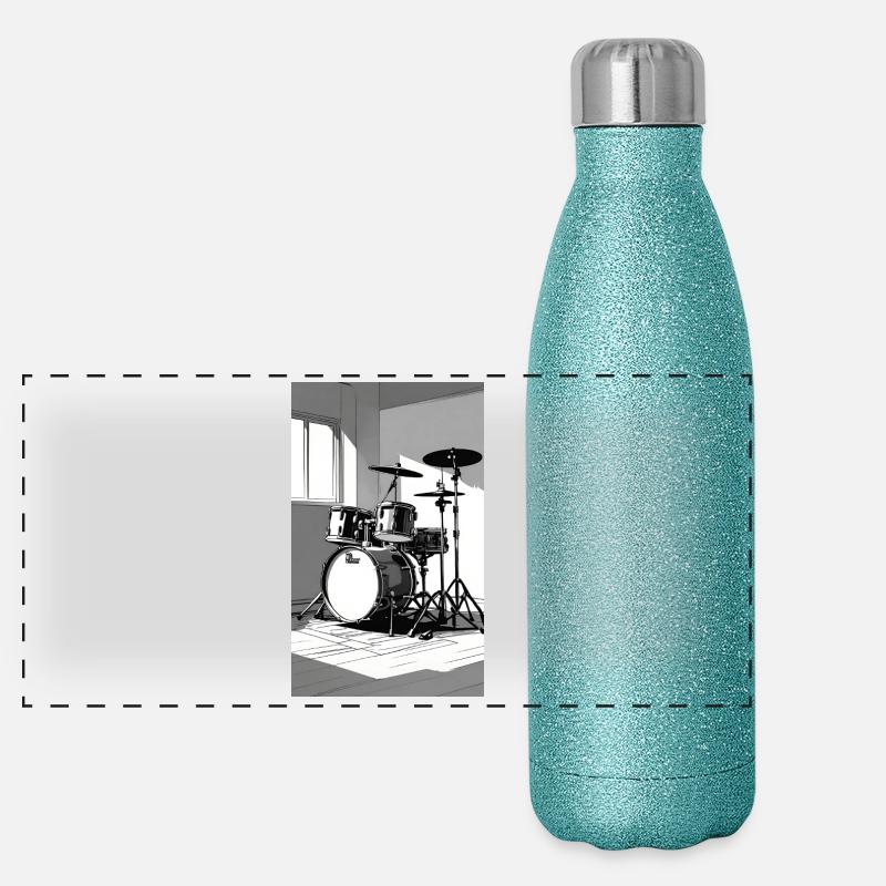 Schlagzeug Panorama Glitzer Isolierflasche 500 ml