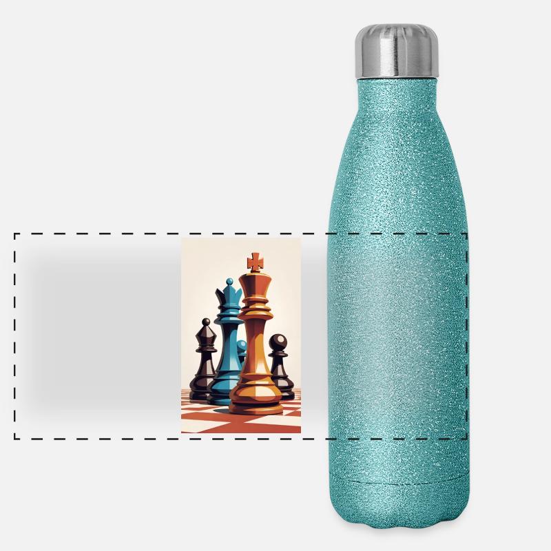 Chess | Chess piece | Chess player Panoramic Glitter Thermal Bottle 500 ml