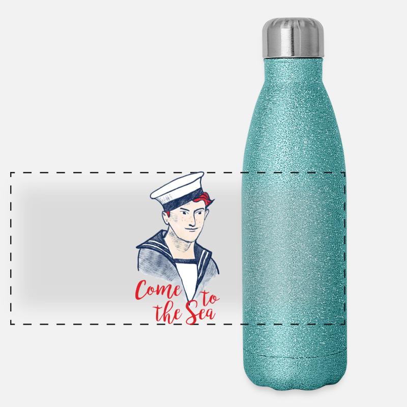 Capitaine Trend : Venez à la mer Gourde isotherme panoramique pailletée 500 ml