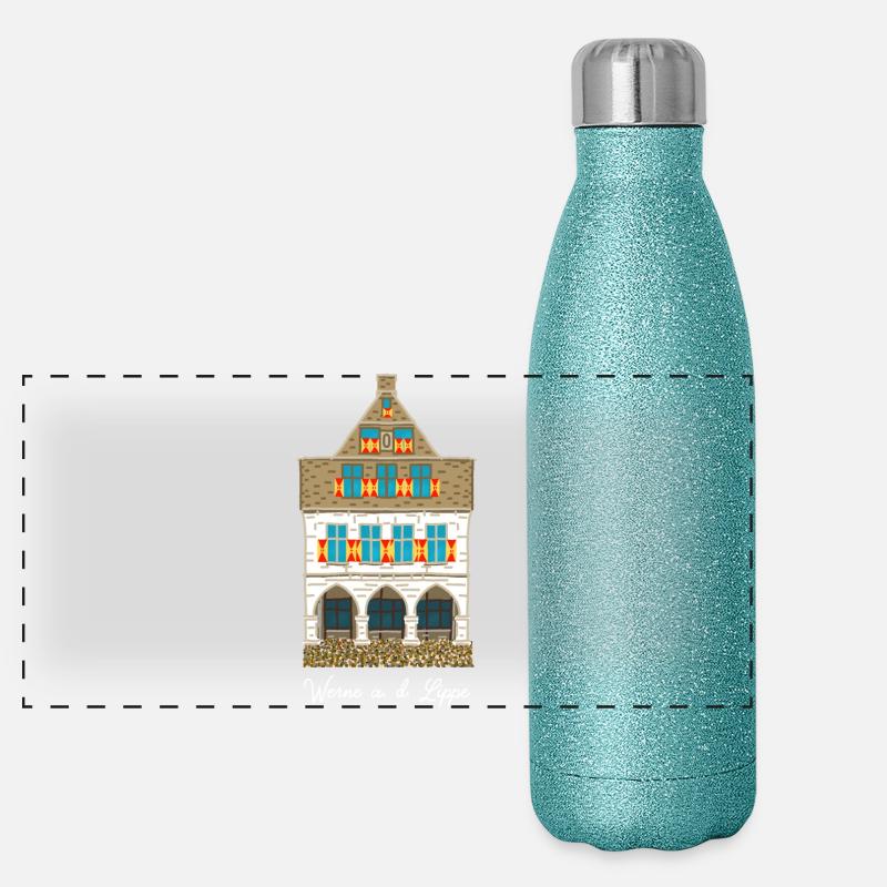 Werne a. d. Lippe, historic town hall Panoramic Glitter Thermal Bottle 500 ml