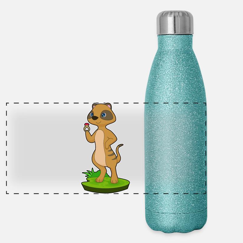 Bague suricate Gourde isotherme panoramique pailletée 500 ml