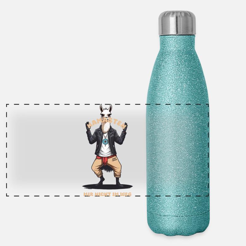 Lama de karaté drôle Gourde isotherme panoramique pailletée 500 ml