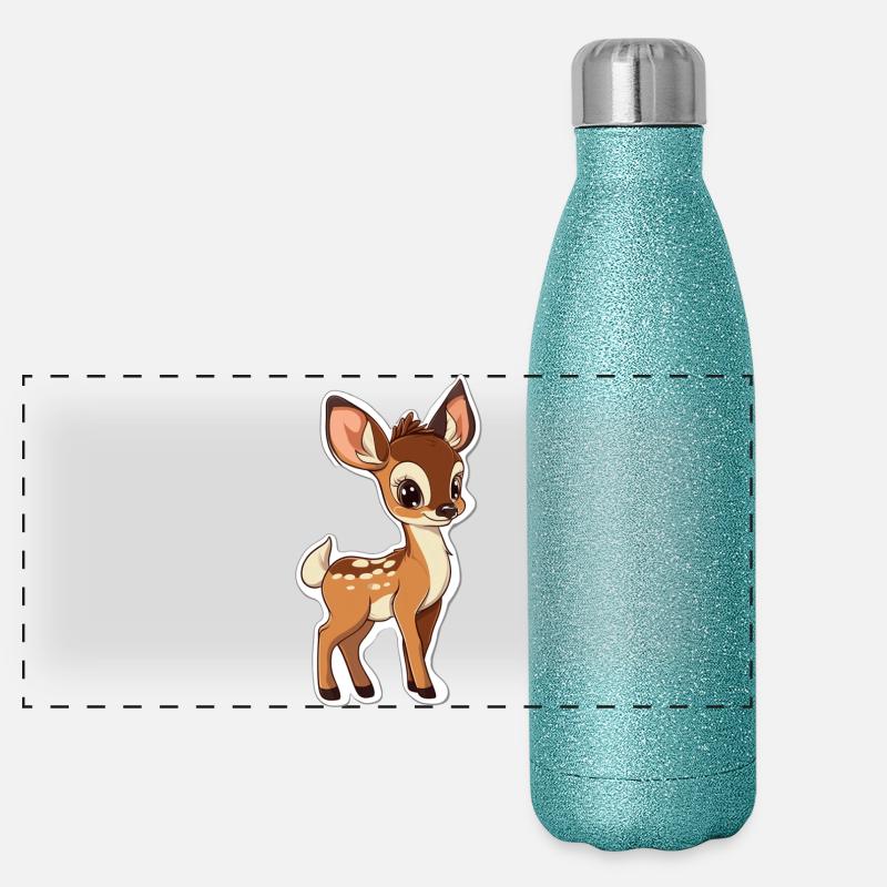 roe deer Panoramic Glitter Thermal Bottle 500 ml
