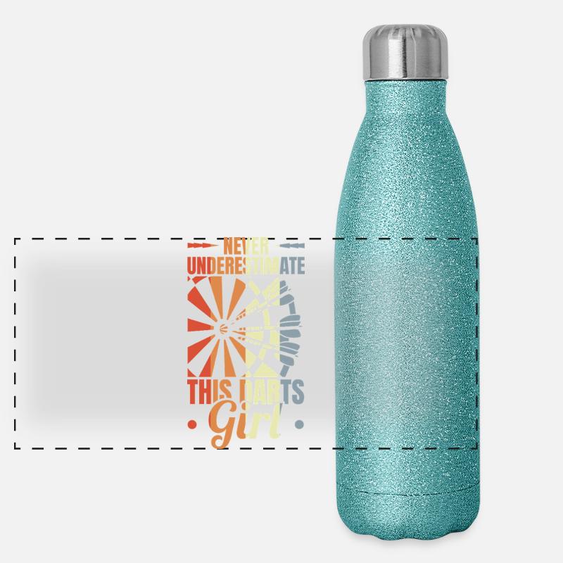 Lustiger Kickboxer Panorama Glitzer Isolierflasche 500 ml