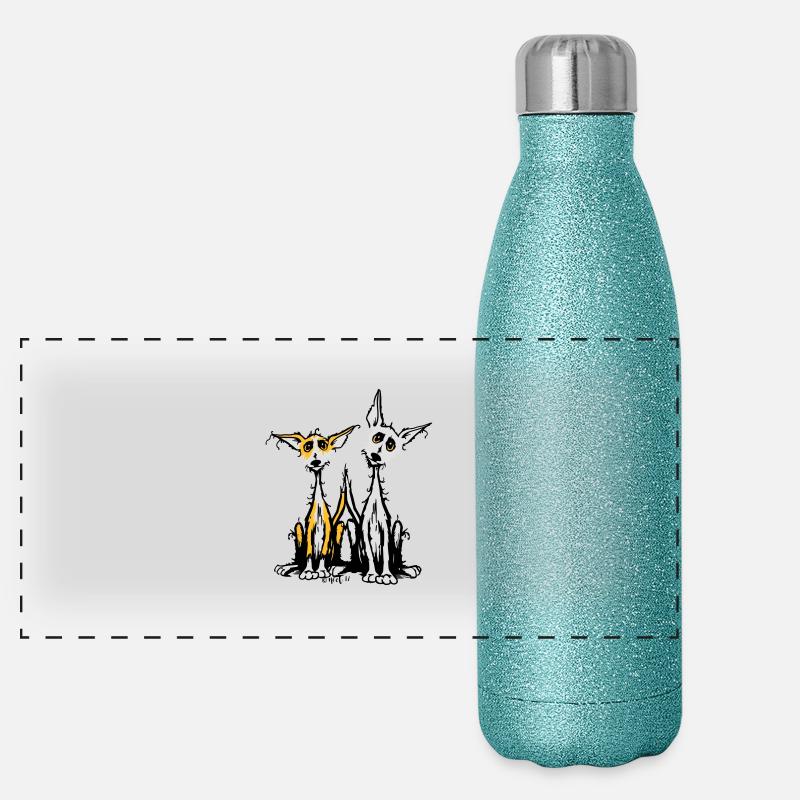 Podi weiß & rot Panorama Glitzer Isolierflasche 500 ml