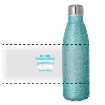 TIERMEDIZINISCHE FACHANGESTELLTE - Panorama Glitzer Isolierflasche 500 ml - Blau Glitzer - Vorne