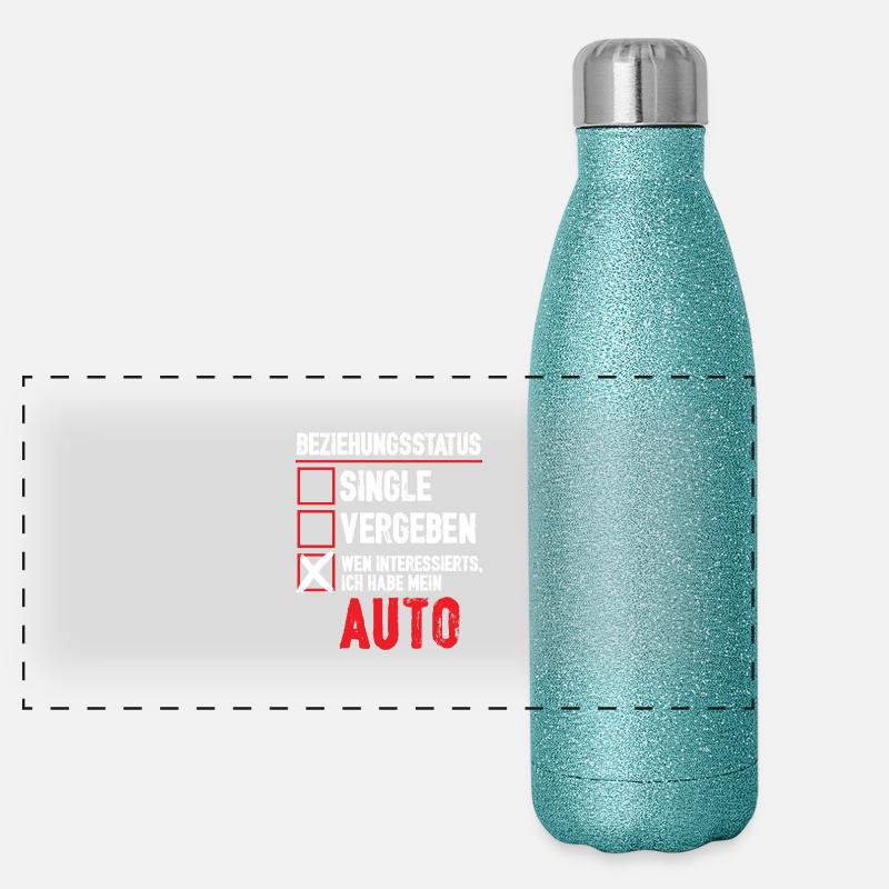 Beziehungsstatus Auto Panorama Glitzer Isolierflasche 500 ml