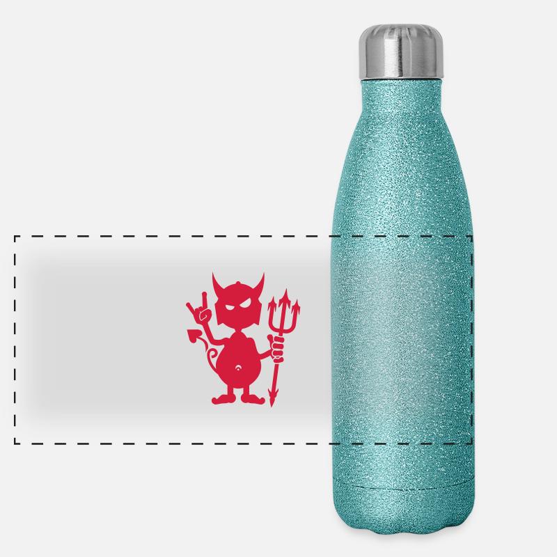 Teufel rocks / devil rocks (2c) Panorama Glitzer Isolierflasche 500 ml