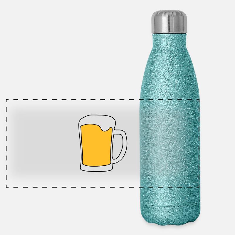 alkohol bier party saufen Panorama Glitzer Isolierflasche 500 ml