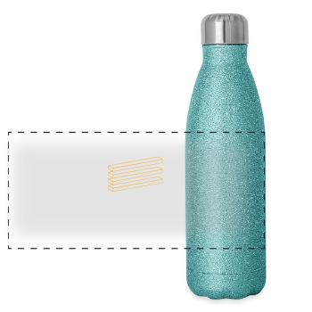 Optical illusion geometry boards - Panoramic Glitter Thermal Bottle 500 ml - blue glitter - Front