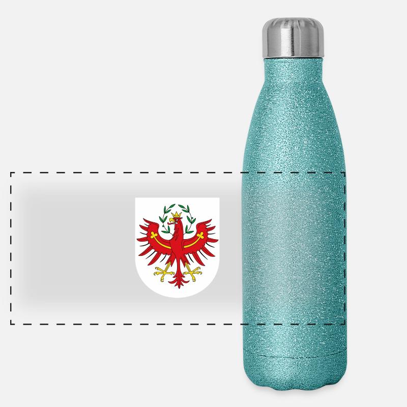 Tirol, Tiroler Adler mit Hintergrung Panorama Glitzer Isolierflasche 500 ml