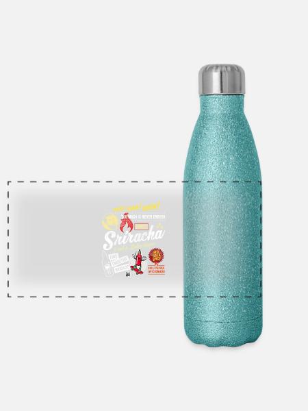 Chili Sriracha is not a dance - Panorama Glitzer Isolierflasche 500 ml - Blau Glitzer - Vorne