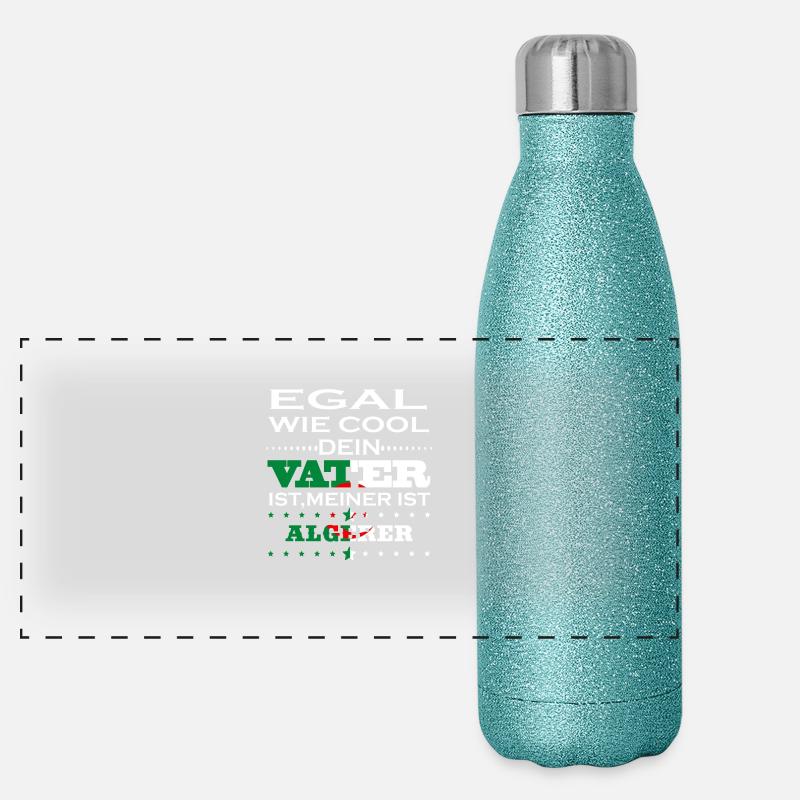 Egal wie cool vater geschenk ist Algerien Panorama Glitzer Isolierflasche 500 ml