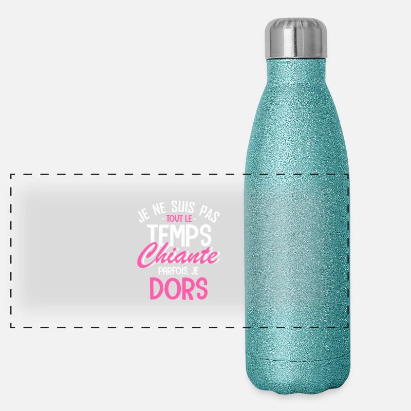 je ne suis pas tout le temps chiante Panorama Glitzer Isolierflasche 500 ml
