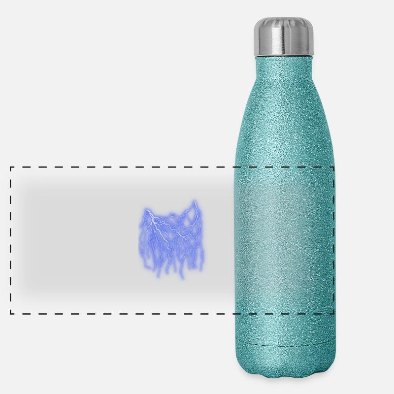 Foudre - Gourde isotherme panoramique pailletée 500 ml - paillettes bleues