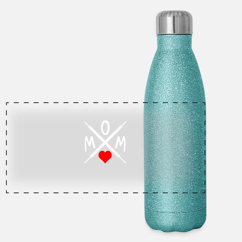 Mom - Mutter - Mama Panoramic Glitter Thermal Bottle 500 ml