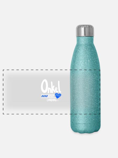 Onkel 2022 loading - Panorama Glitzer Isolierflasche 500 ml - Blau Glitzer - Vorne