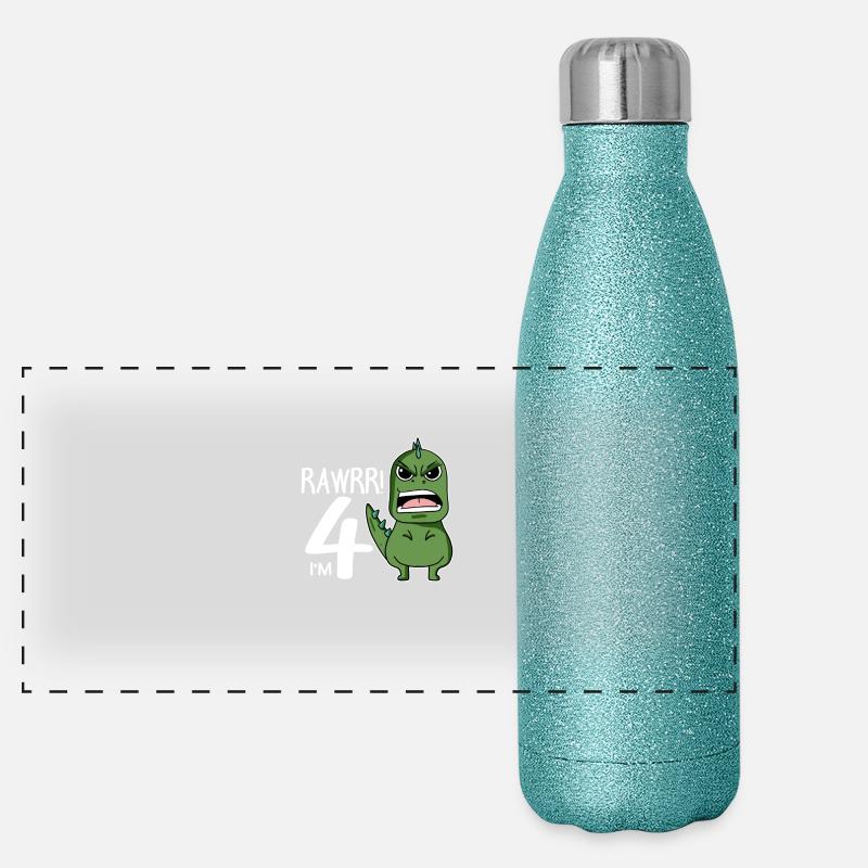 4th birthday - 4 years old - I'm 4 Panoramic Glitter Thermal Bottle 500 ml
