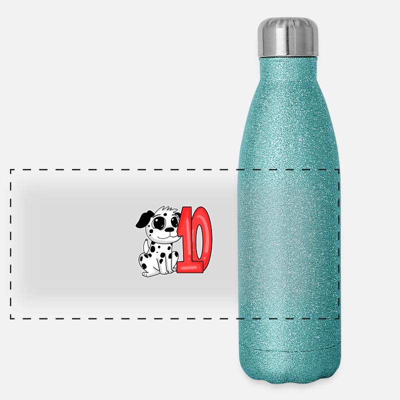 10 Jahre alt - Dalmatiner - 10. Geburtsta Panorama Glitzer Isolierflasche 500 ml