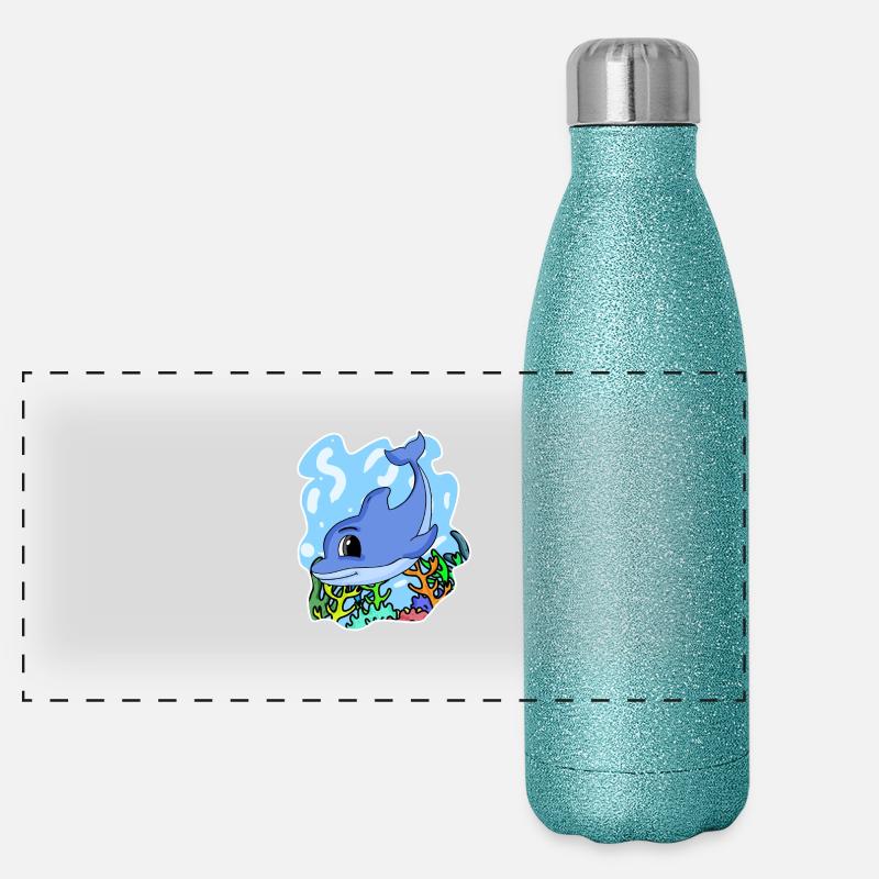 Dauphin Gourde isotherme panoramique pailletée 500 ml