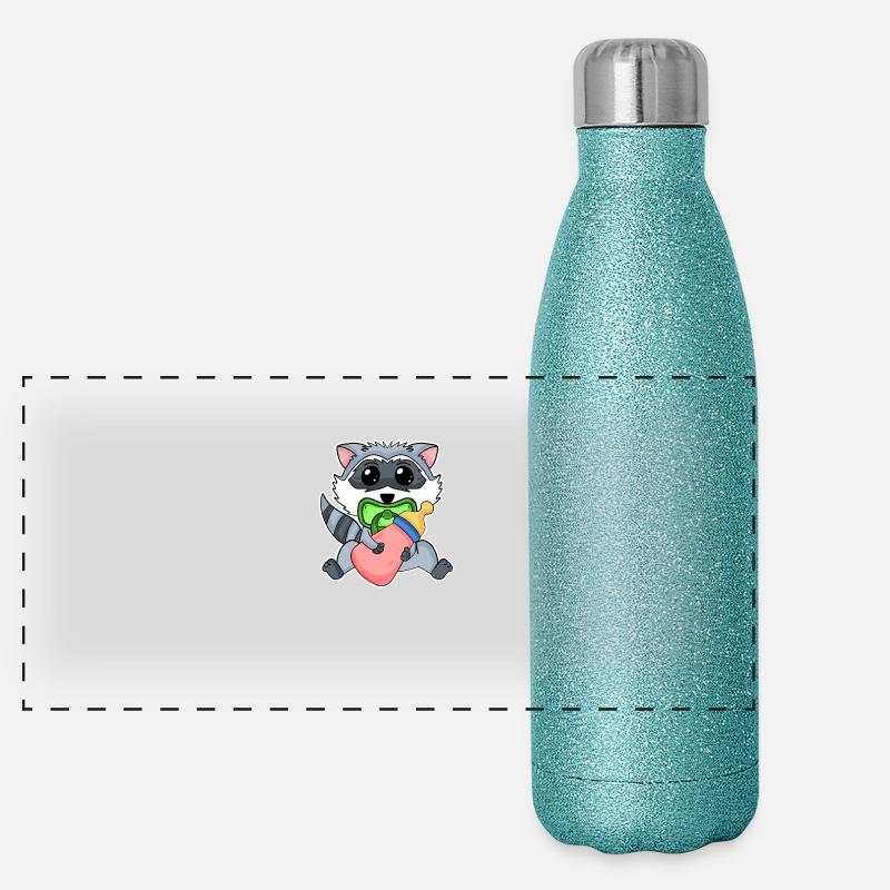 Bébé raton laveur Gourde isotherme panoramique pailletée 500 ml