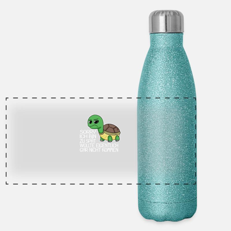 zu spät spruch lustig Panorama Glitzer Isolierflasche 500 ml