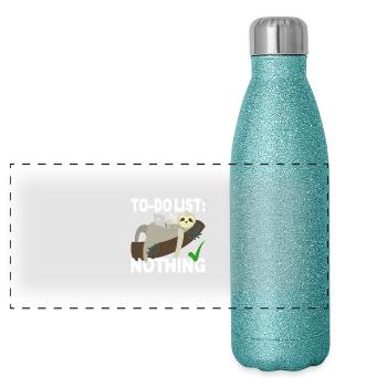 Liste de choses à faire Rien Liste de choses à faire Rien paresseux paresseux - Gourde isotherme panoramique pailletée 500 ml - paillettes bleues - Devant