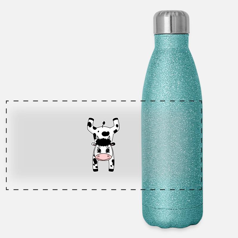 Turnen Sport Handstand Kuh Panorama Glitzer Isolierflasche 500 ml