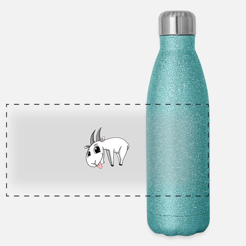 Chèvre Chèvre Buck - Gourde isotherme panoramique pailletée 500 ml - paillettes bleues